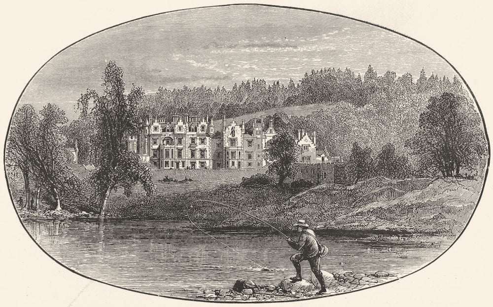 SCOTLAND. Abbotsford c1886 old antique vintage print picture